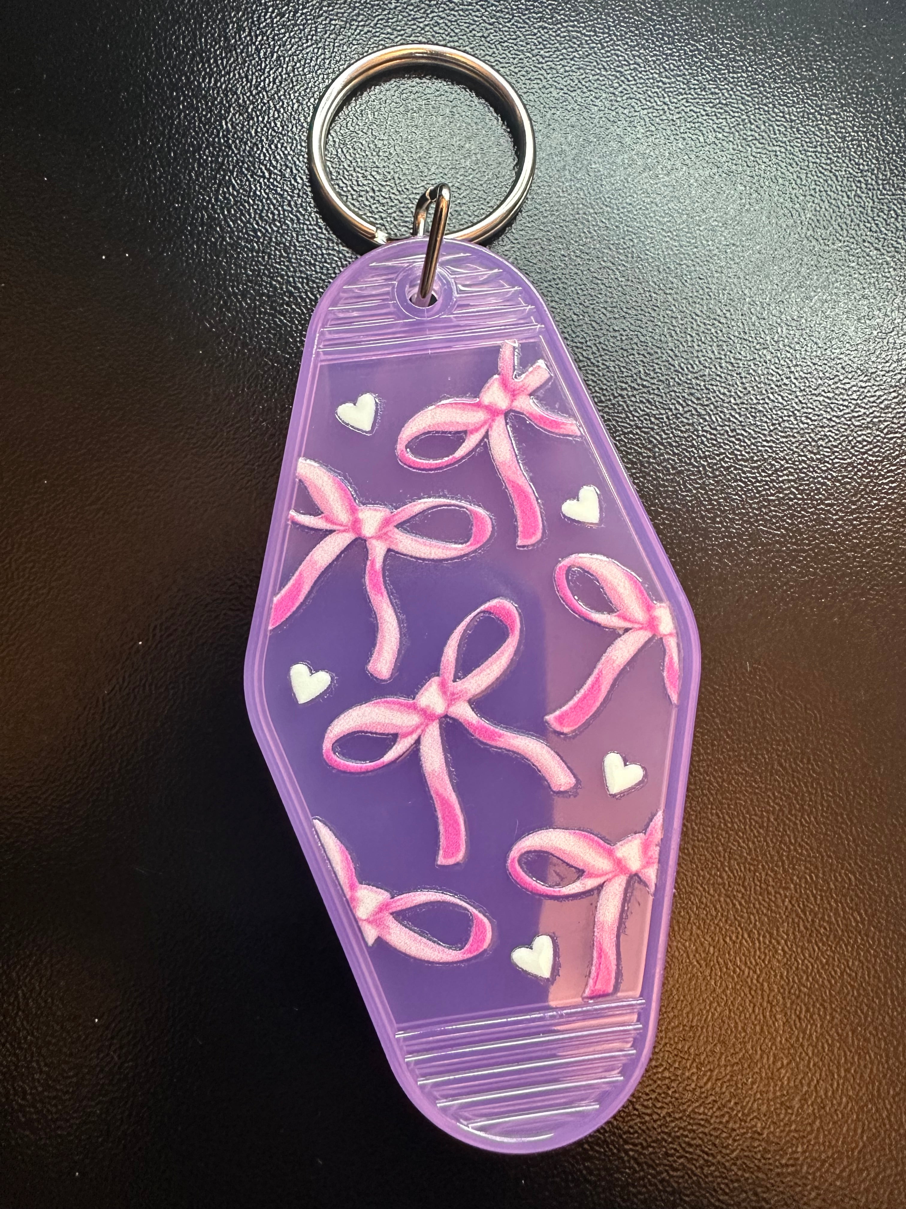 Purple & Pink Bow KeyChain